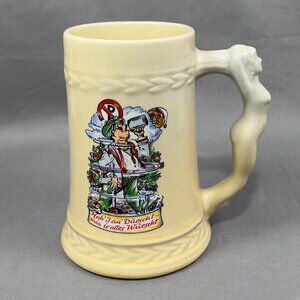 Vtg Starcrest Ware Oktoberfest Ceramic Beer Stein Mug Pin Up Girl Nude Woman USA